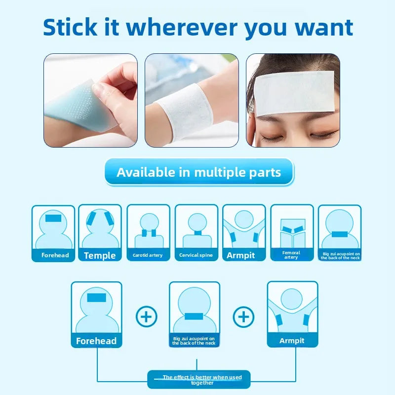 100-Pack Summer Cooling Gel Patches Instant Ice Pads for Heat Relief Instant Cooling Refreshment Bulk Heat Relief