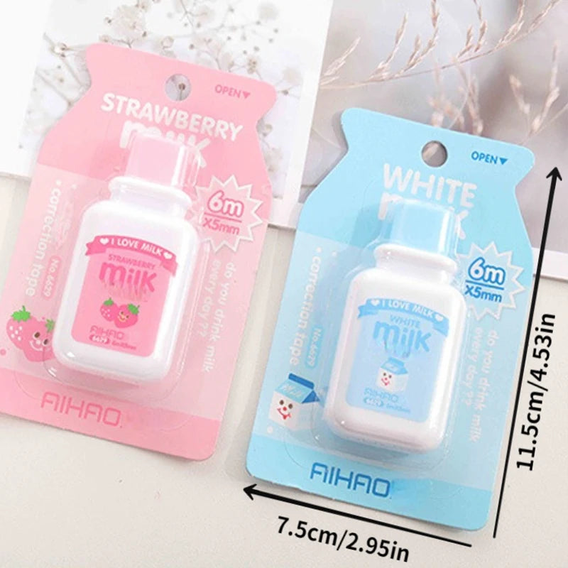 1 PC Milk Bottle Portable Correction Tape ,cute White Corrector , Gift Stationery Student Prize School Office Supply