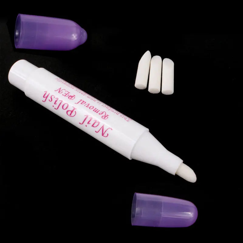 Nail Art Corrector Pen Remove Mistakes with 3 Tips Newest Nail Polish Remover Pen Cleaner Erase Manicure