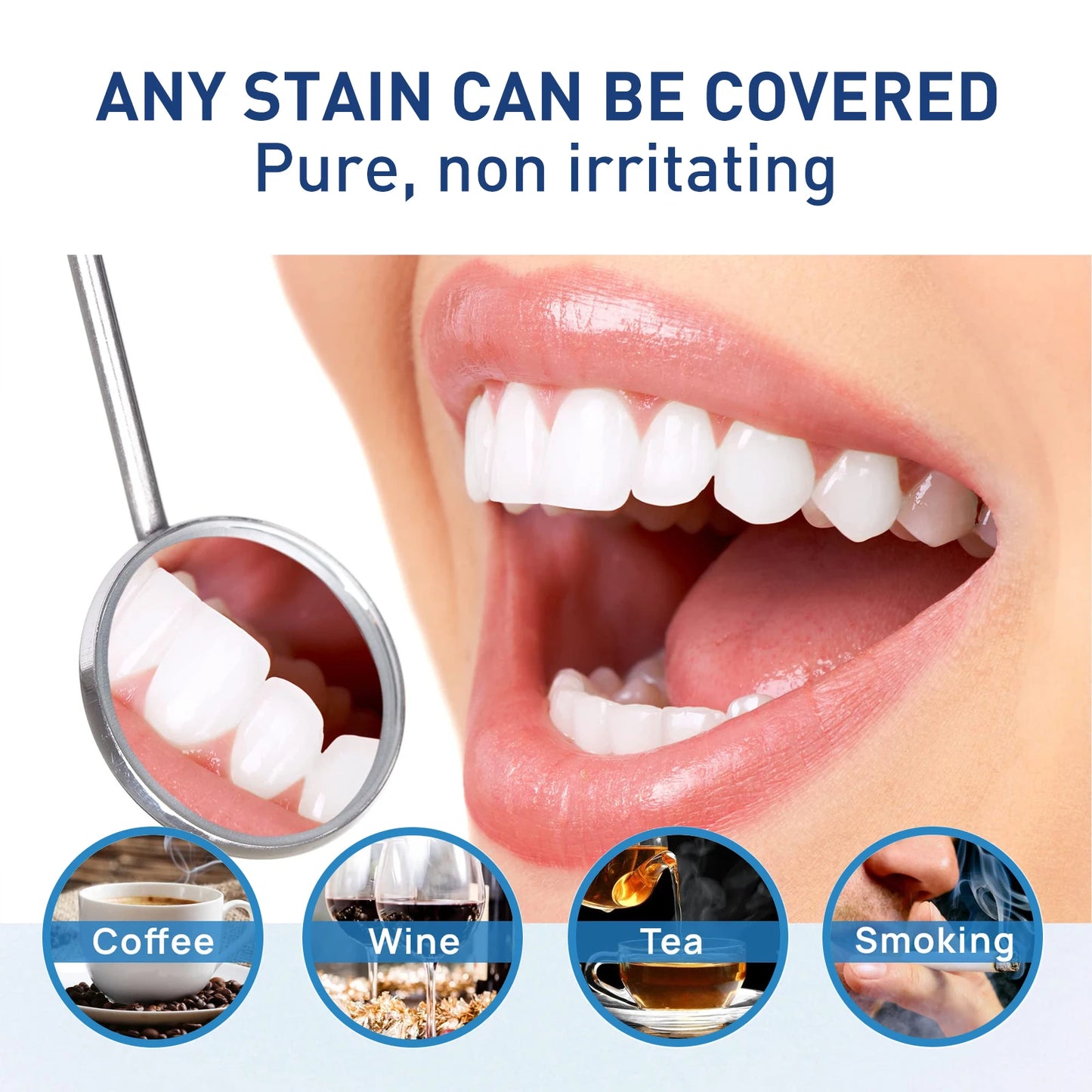 Instant Teeth Whitening Paint 5ml Remove Stains and Yellow Teeth Fast Acting Smile Brightener No Sensitivity Vegan Formula