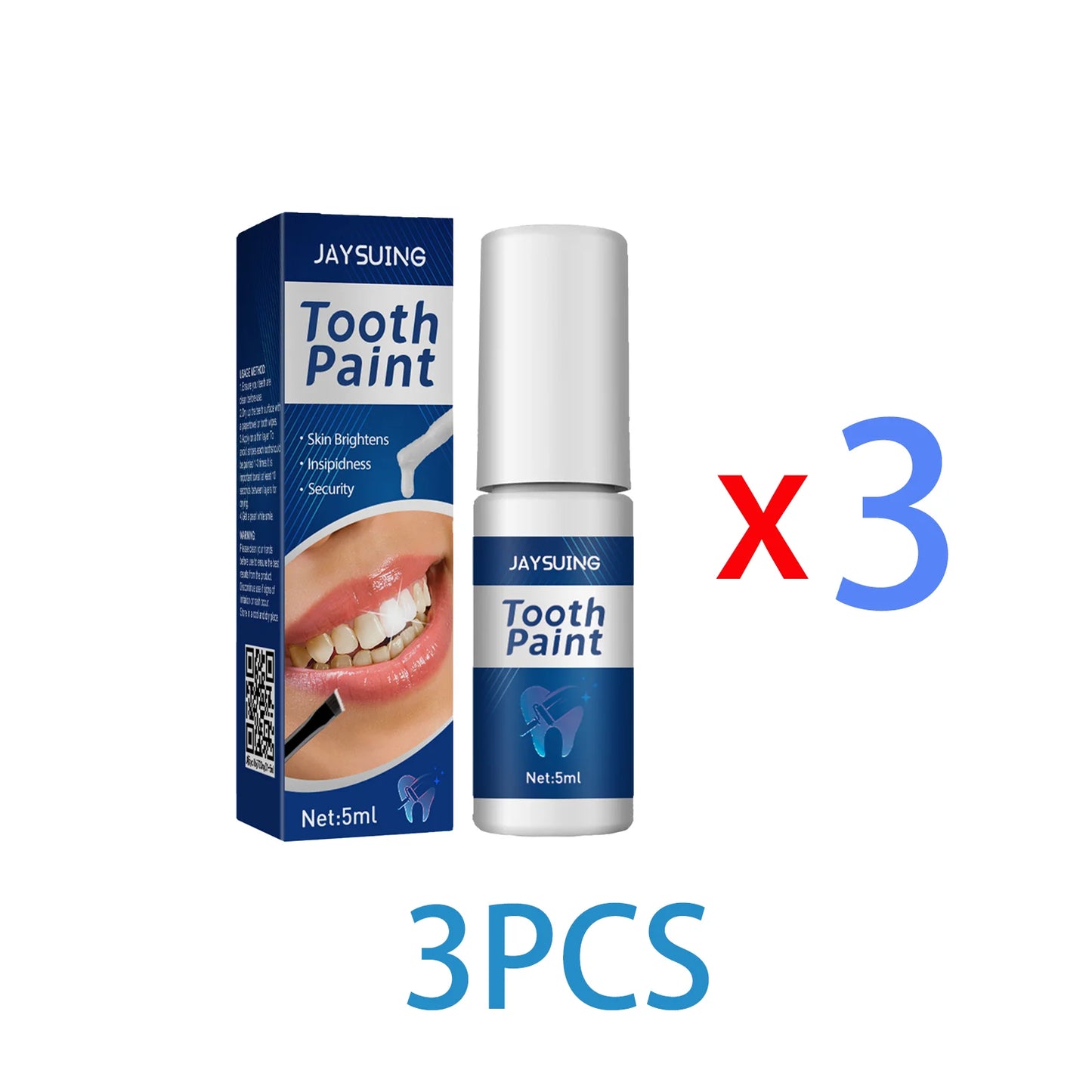 Instant Teeth Whitening Paint 5ml Remove Stains and Yellow Teeth Fast Acting Smile Brightener No Sensitivity Vegan Formula