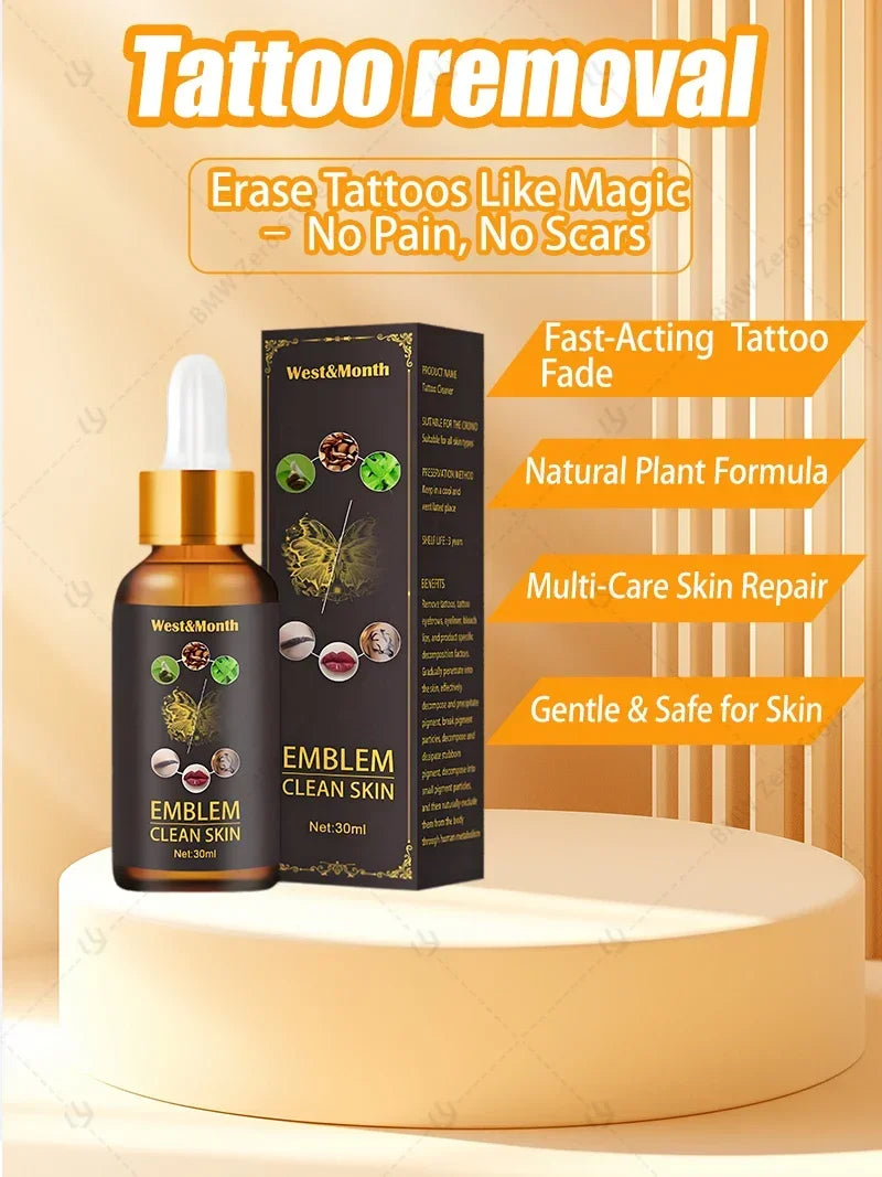 Instantly removes tattoos, disintegrates pigments, and repairs damaged skin without leaving scars