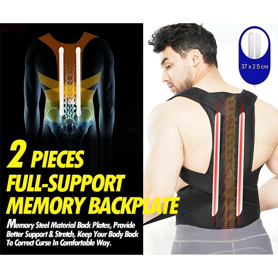 Posture Corrector for Men and Women Brace for Upper and Lower Back Pain Relief Adjustable Lumbar Support Belt Shoulder Straight