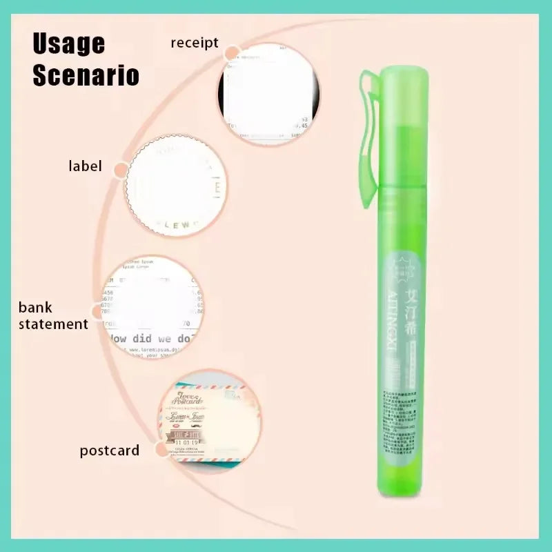 Thermal Paper Corrector Data Protection Privacy Protection Correction Fluid Portable Express Tool Elimination Privacy Spray Pen