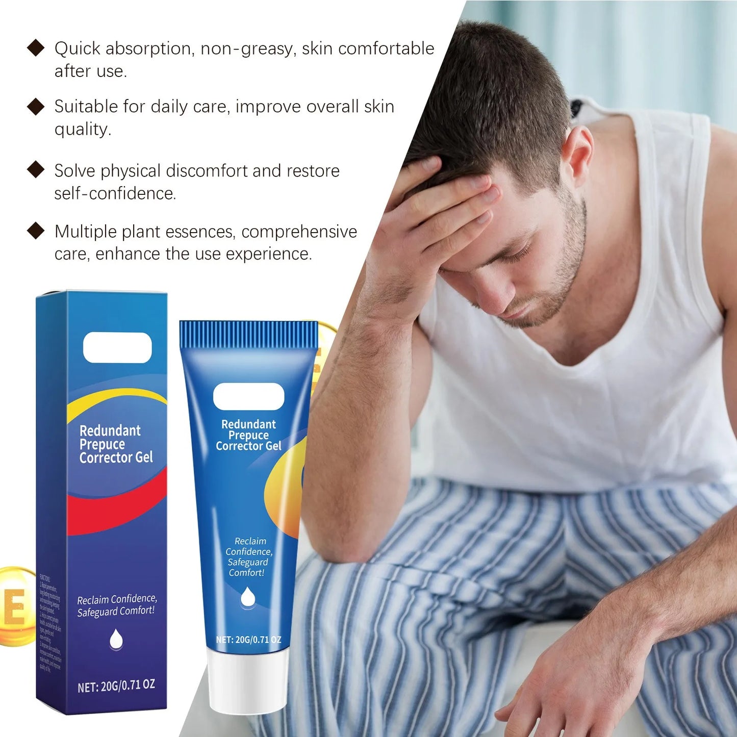 Redundant Prepuce Corrector Gel, Phimosis Correction Gel,Natural Ingredients Phimosis Foreskin Correction Gel,Fast Gentle Action