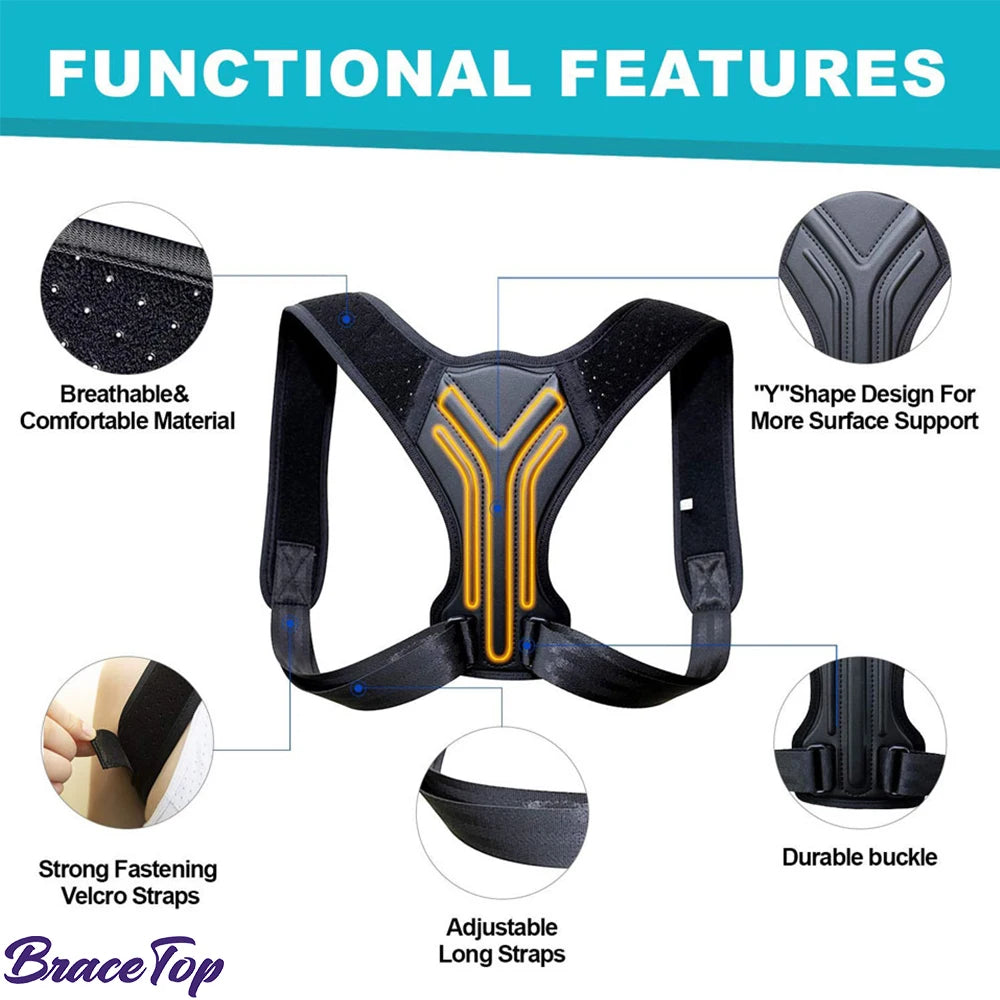 Adult Back Posture Corrector Corset Clavicle Spine Posture Correction Neck Support Belt Pain Relief Traine Spine Posture Support