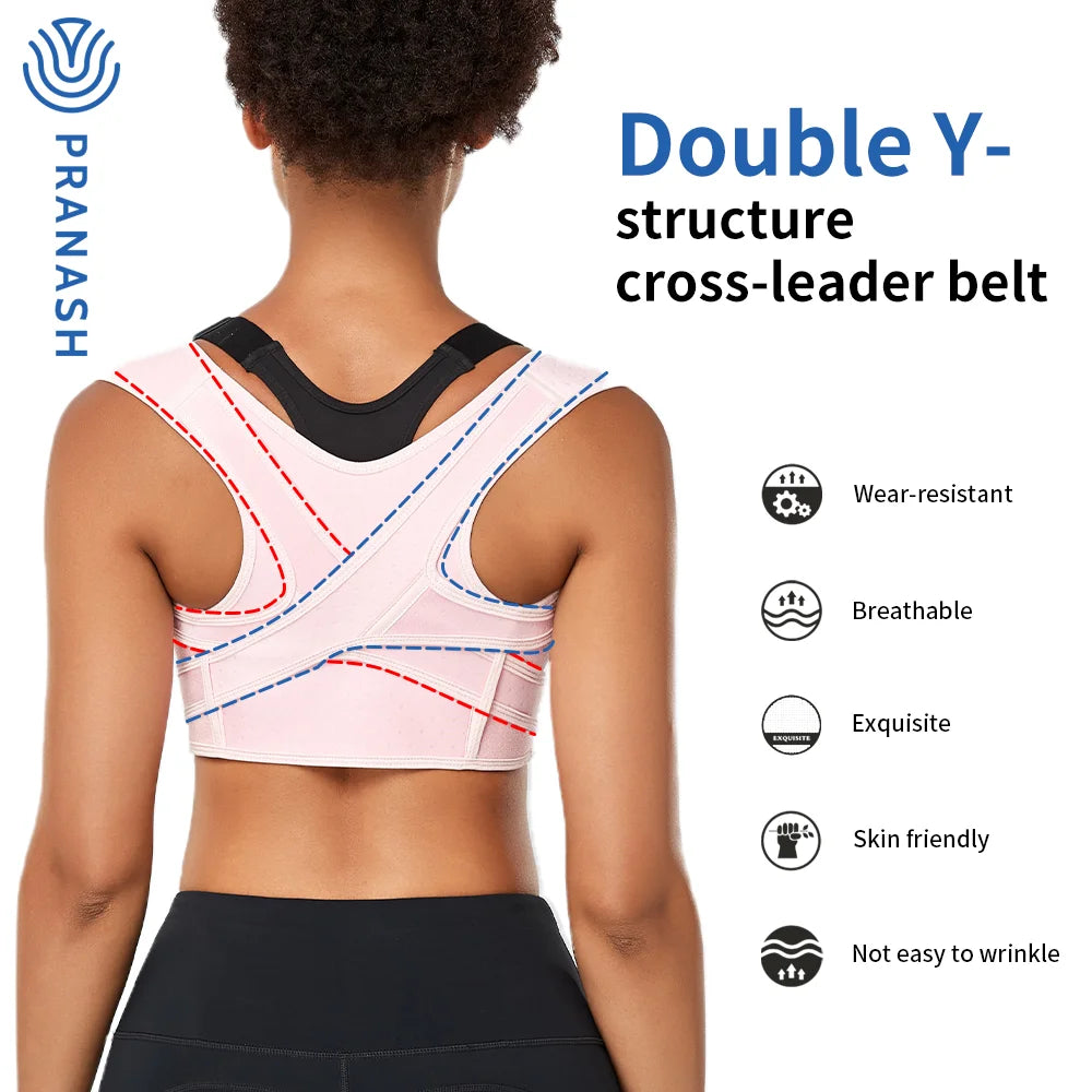 Posture Corrector Adjustable Upper Back Brace Breathable Back Support Straightener for Neck Shoulder Clavicle Lumbar Pain Relief