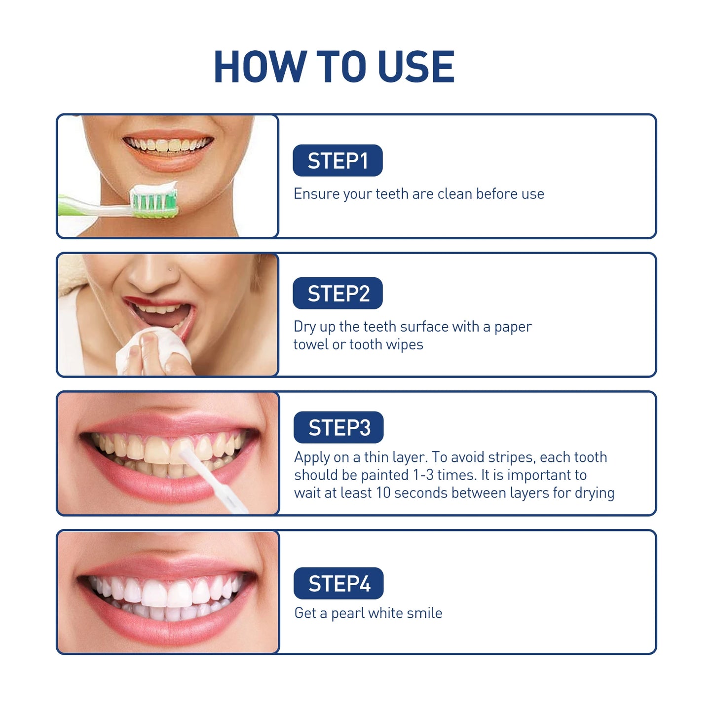 Instant Teeth Whitening Paint 5ml Remove Stains and Yellow Teeth Fast Acting Smile Brightener No Sensitivity Vegan Formula